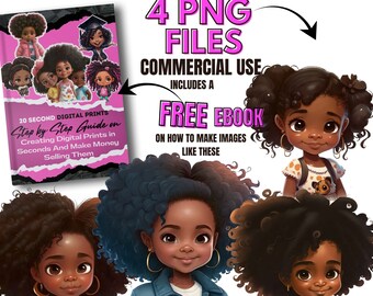 Black Girl Magic png, Black Girl Clip art, Digital Download Bundle, African American Art