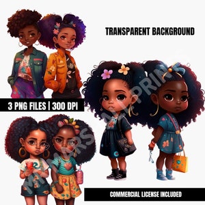 Black Girl Magic png, Black Girl Clip art, Digital Download Bundle, African American Art