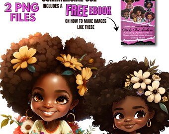 Black Girl Magic png, Black Girl Clip art, Digital Download Bundle, African American Art