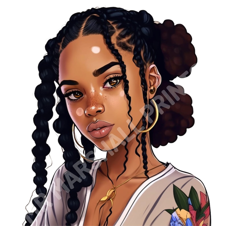 Black Girl Clip Art, Digital Download for Sublimation, Black Woman Png ...