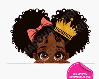 Black Girl Clipart, Peekaboo png, diseño de sublimación, afro girl png, afro american girl png, afro baby png, black princess png