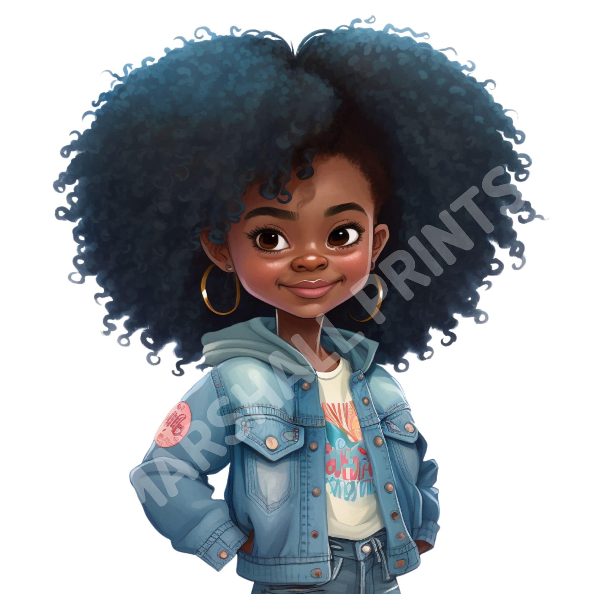 Black Girl Clip Art, Digital Download Bundle, Little Black Girl Png ...