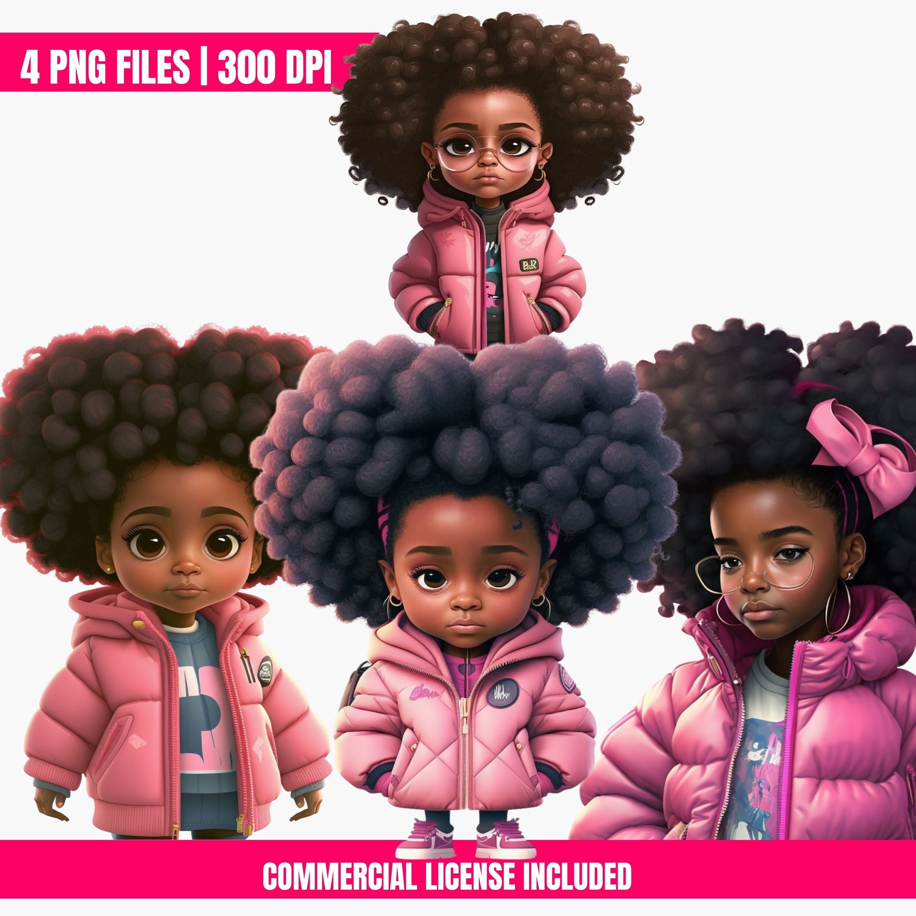 Black Girl Png, Black Girl Clip Art, Digital Download Bundle, African ...