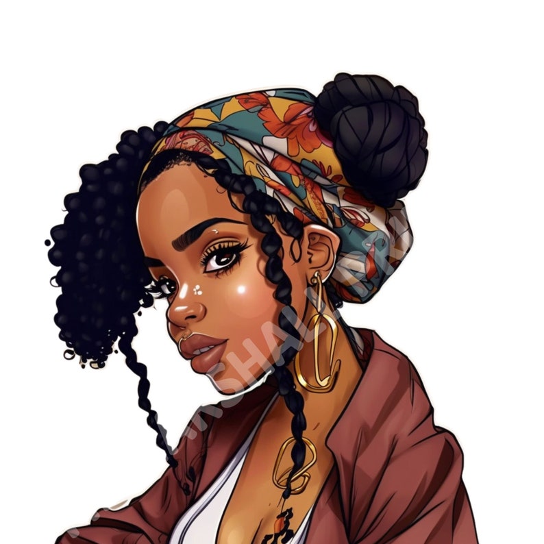 Black Girl Clip Art, Digital Download for Sublimation, Black Woman Png ...