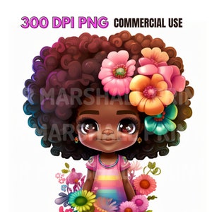 Black Girl Clip art, Instant Digital Download, afro png, black girl sublimation