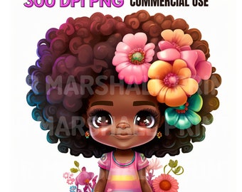 Black Girl Clip art, Instant Digital Download, afro png, black girl sublimation