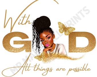 Black girl magic png, Black Girl Clipart, African American Clipart, Melanin png, black woman svg, sublimation download