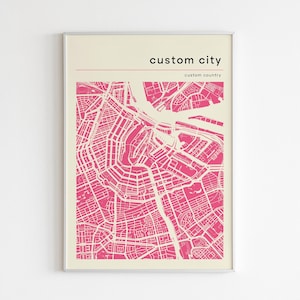 Any City Map, Custom Map, Custom Map Poster, Any City, Any Town, Personalized Map, Large Map, Your City, Custom City, Printed And Shipped
