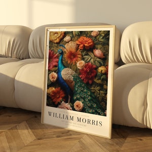 William Morris Bird Print, William Morris Wall Art, Botanical Wall Art, Floral Vintage Poster, Aesthetic Wall Art, Vintage Garden Print