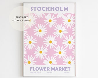 PRINTABLE Stockholm Flower Market Print, Instant Download, Boho Printable Art, Terracotta Prints, Flowers Poster, Botanical Wall Art