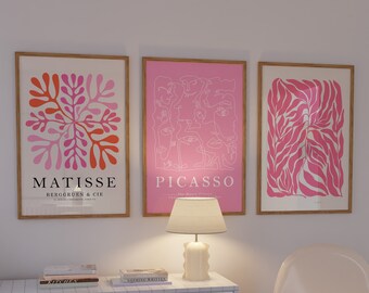 Henri Matisse Colorful Print Set of 3, Set of Matisse Wall Poster, 3 Piece Mid Century Gallery Wall art set, Boho gallery wall prints