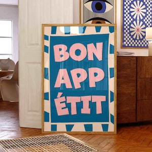 Bon Appetit Wall Print, Kitchen Art, Minimalist Print, Modern Print, Home Decor, Wall Art Print, Dinning room Deco, Kitchen Wall Decor