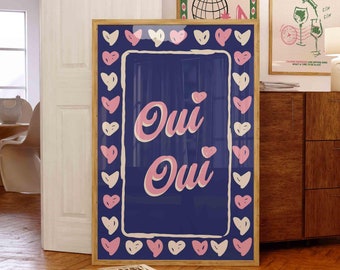 Oui Typography Art Print, Modern Home Decor