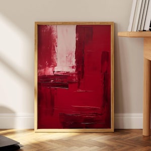Stampa di Mark Rothko, arte murale geometrica astratta rosso bordeaux, poster di una mostra minimalista, arredamento scandinavo moderno Bauhaus, idea regalo