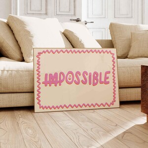 Tutto è possibile Stampa artistica, citazione motivazionale, illustrazione in stile retrò, stampe per la decorazione della cameretta dei bambini, arredamento preppy, stampa con citazione motivazionale