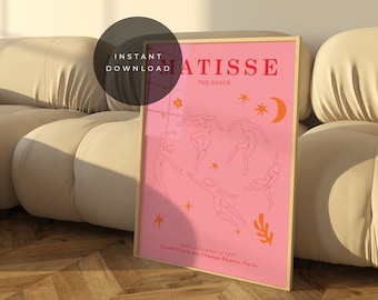 Pink Matisse Print, Abstract Botanical Art (Digital Download)