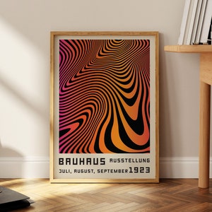 Bauhaus Physical Exhibition Poster, Orange Wall Art, Bauhaus Decor, Bauhaus Wall Art, Bauhaus Home Poster Print, Vintage Posters, Retro Art
