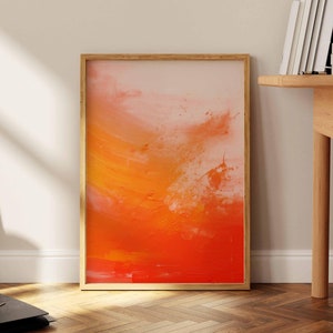 Mark Rothko inspiriert Druck, moderne Wanddekoration, Minimalismus Malerei, abstrakte Farbverlaufskunst, orange Wandkunst, Pfirsichdrucke, ästhetische Drucke