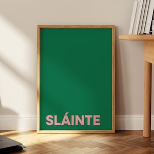 Slainte Irish Saying Art Print, Cheers Definition Print, Typography Quote, Bedroom, Living Room and Office Wall Art, Bar Cart Print, Cin Cin