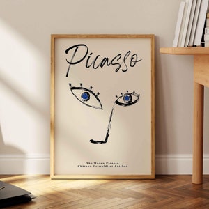 Picasso Art Print, Pablo Picasso Poster, Abstract Wall Art, Physical Museum Exhibition Poster, Minimalist Line Art, Funky Home Wall Decor