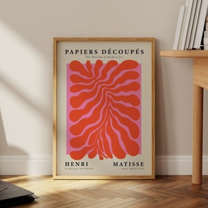 Pink Matisse Cut-outs Living Room Decor Wall Art Pink Wall Art Trendy Dorm Room Decor Girls Wall Pink Decor Papiers Decoupes Gift For Her