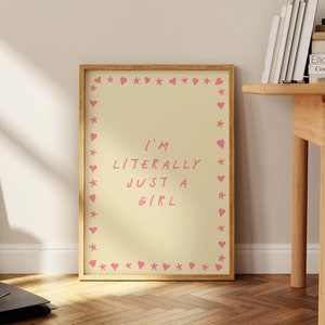 Coquette Wall Art Print: Pink Bows, Girly Bedroom Decor