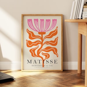 Affiche de l'exposition Henri Matisse, impression d'art mural de la célèbre galerie, impression d'art bohème rose et orange, décoration murale, jardin, art du salon de la chambre à coucher