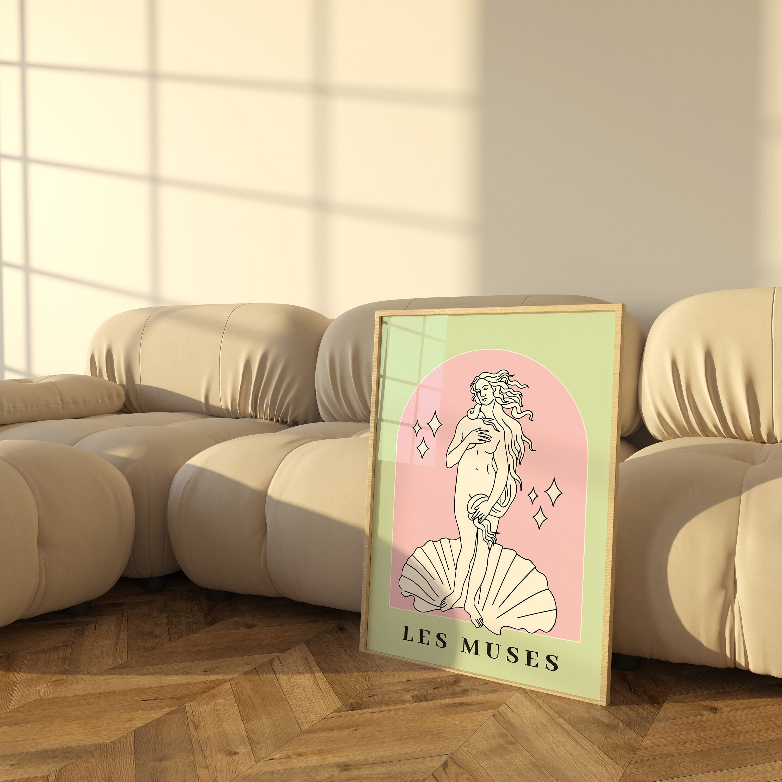 Birth of Venus Print, Minimalist Line Art, Danish Pastel Decor - Etsy ...
