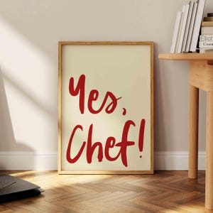 Lámina artística "Yes Chef" - Decoración minimalista para cocinas