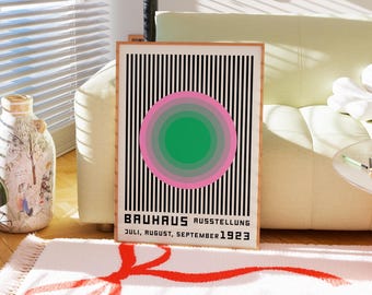 Bauhaus Poster Print, Bauhaus Large Exhibition Poster, Geometric Wall Art, Mid Century Modern, Trendy Bauhaus Decor, Vintage Retro Wall Art