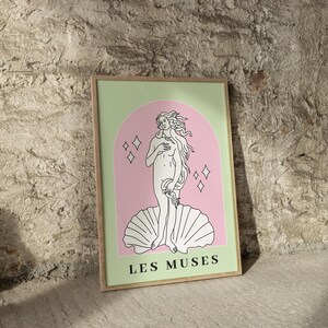 Birth of Venus Print, Minimalist Line Art, Danish Pastel Decor - Etsy