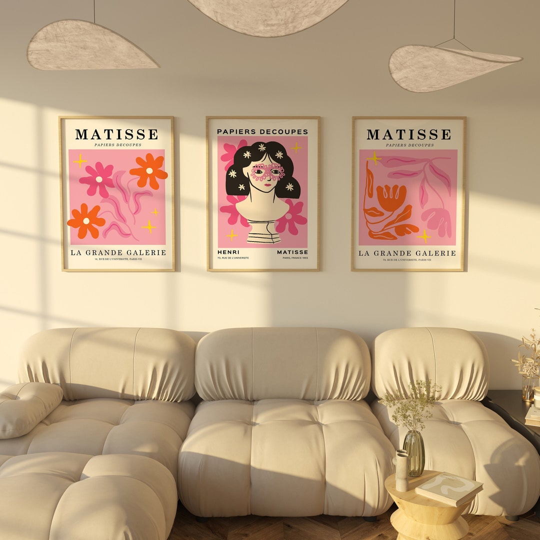 Set of 3 Matisse Flower Market Prints, Boho Flower Art, Bedroom Wall ...