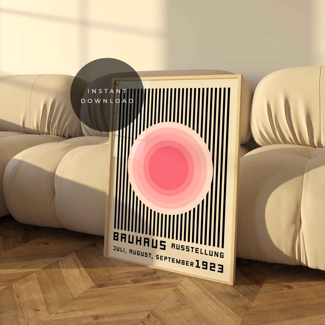 Bauhaus Exhibition Poster 1923, Colorful Mid Century Modern Wall Art ...
