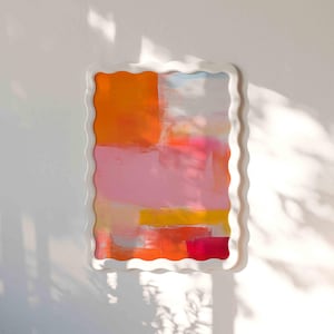 Mark Rothko Inspired Abstract Print, Pink Orange Geometric Wall Art, Living Room Decor