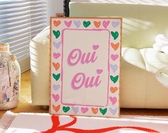 Oui Typography Art Print, Modern Home Decor