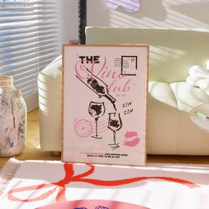 ワインクラブポスター - ヴィンテージフードポスター - ワインプリント - レトロフードアート - ミッドセンチュリーモダンプリント - モダンキッチンウォールアート - ザ・ヴィノクラブ