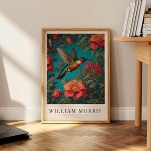 Stampa di uccelli di William Morris, arte murale di William Morris, arte murale botanica, poster floreale vintage, arte murale estetica, stampa da giardino vintage