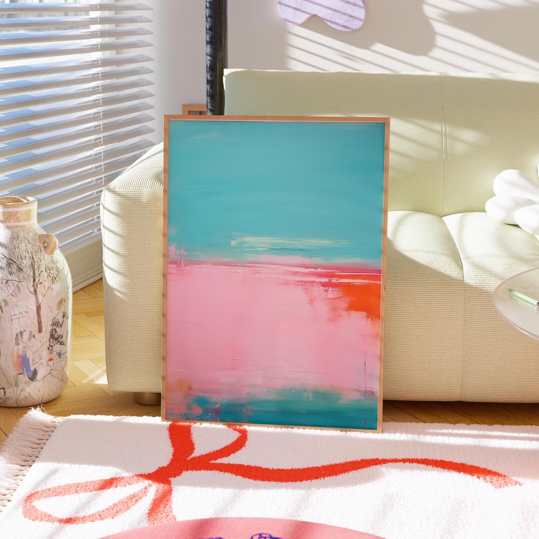 Mark Rothko Pastels Mark Rothko Print, Pastel Pink Teal Abstract Geometric Wall Art, Rothko ...