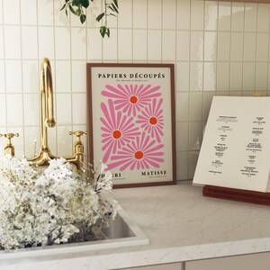 Pink Matisse Print Botanical Art Poster Floral Blush Pink Henri Matisse Posters Matisse Exhibition Poster Pink Wall Art Modern Room Decor