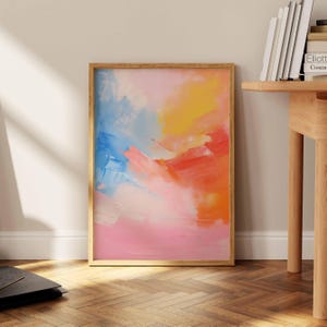 Mark Rothko Print, Pink Coral Abstract Geometric Wall Art, Minimal Exhibition Poster, Modern Bauhaus Scandinavian Decor, Birthday Gift Idea