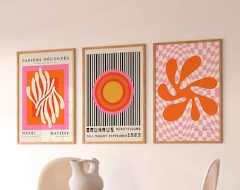 Conjunto de láminas artísticas Bauhaus, decoración de pared de galería abstracta