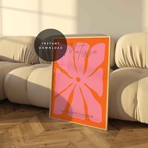 Pink Henri Matisse Print Pink Wall Art Gallery Wall Art Matisse Poster Abstract Botanical Pink Matisse Print Digital Art Papiers Decoupes