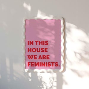 Lámina de arte feminista, arte mural con tipografía abstracta moderna, póster inspirador imagen 1