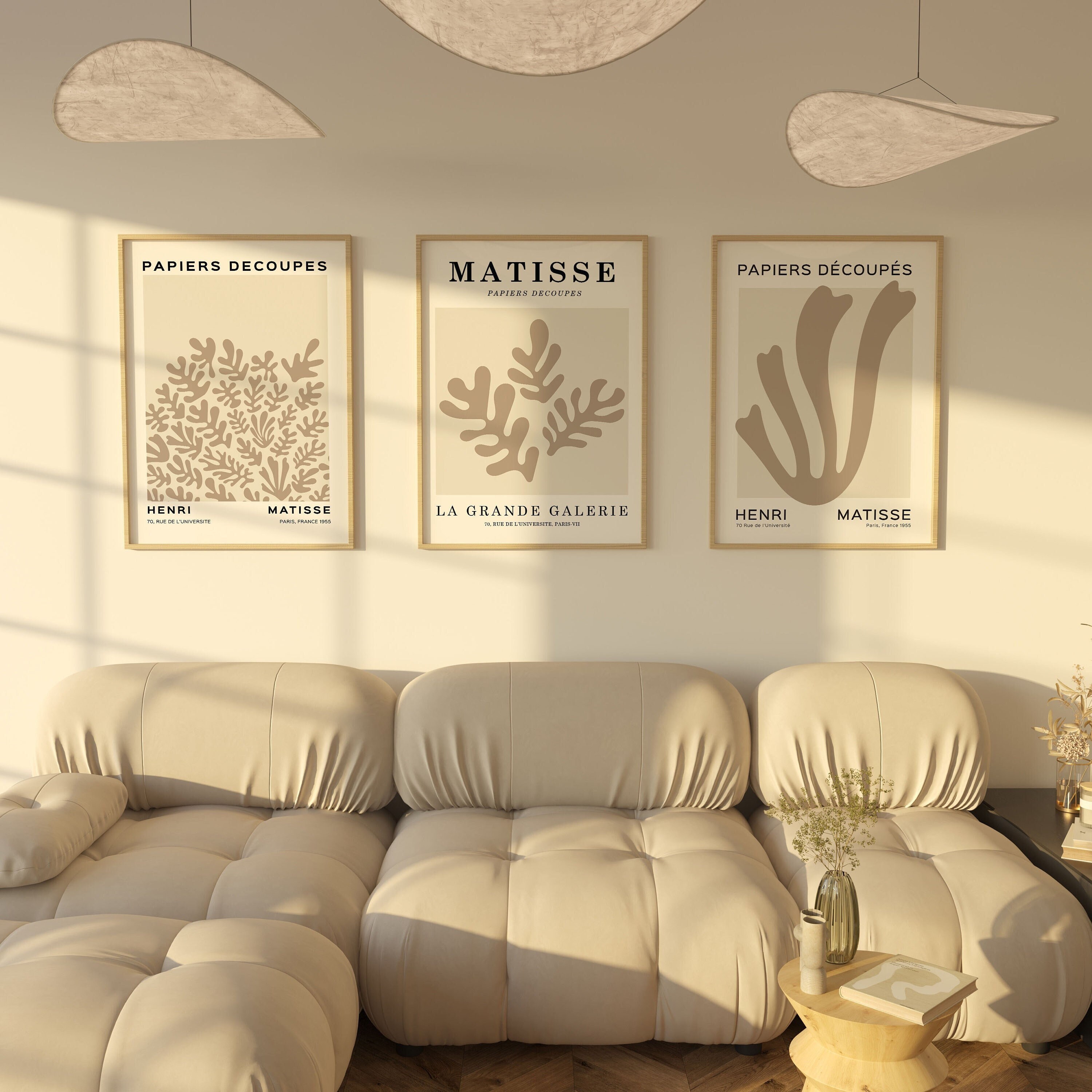 Set Di 3 Poster D'Arte Astratta Henri Matisse E KAWS - Stile Bauhaus, Stampa Giclée UK