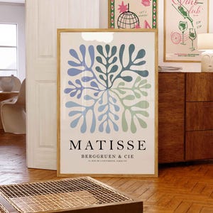 Henri Matisse Exhibition Poster, Famous Gallery Wall Art Print, Sage Green Beige Boho Art Print, Wall Decor, Garden, Bedroom Living Room Art
