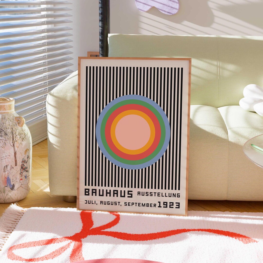 Bauhaus Exhibition Poster 1923, Bauhaus Poster, Colorful Mid Century ...