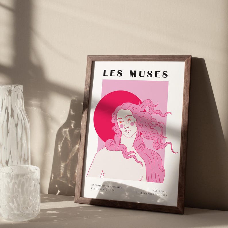 Birth of Venus Line Art Print, Danish Pastel Decor (digital Prints) - Etsy