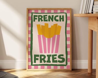 Retro French Fries Print: Modern Kitchen Wall Art
