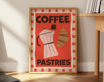 Espresso Coffee Poster, Modern Kitchen Art Print