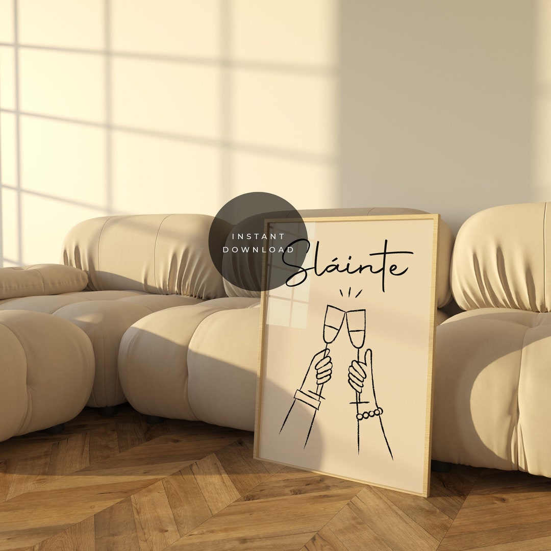 PRINTABLE Slainte Irish Saying Art Print, Cheers Definition Print